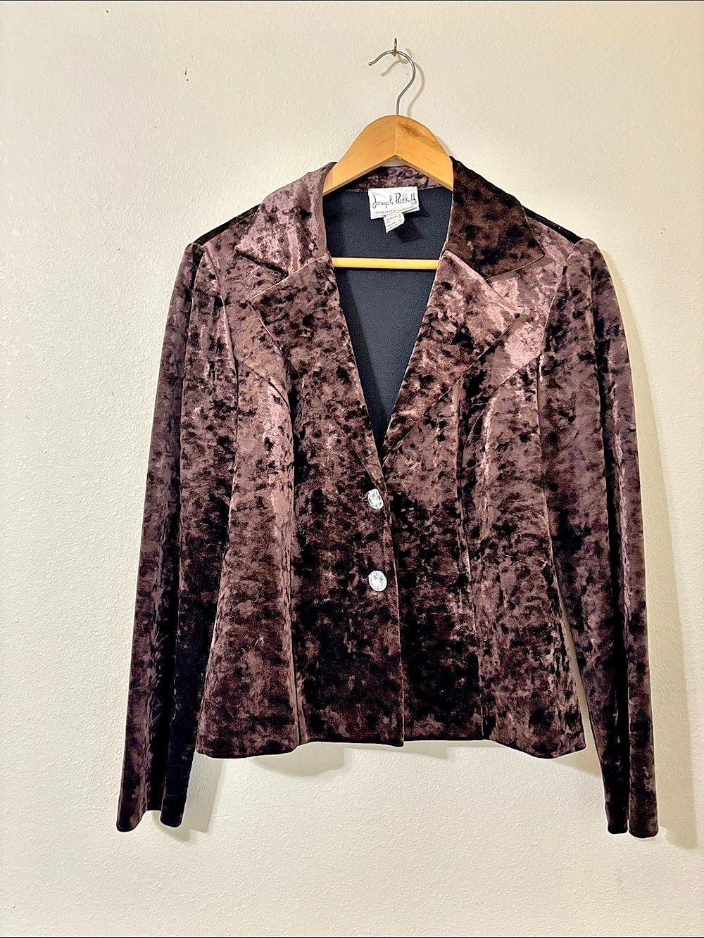 Joseph Ribkoff Velvet Jacket Velvet Blazer Chocolate Brown Size 10